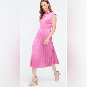 J. Crew Satin Shirt-dress with accordion pleated skirt - size 14
